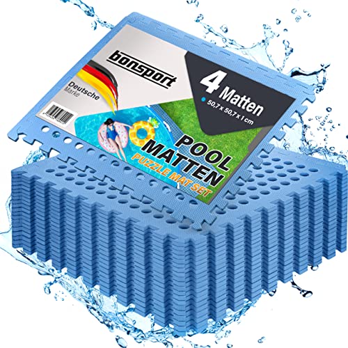 bonsport Pool Unterlegmatte Poolmatte 4 Stück - Bodenschutz Matte für den...