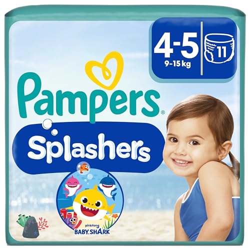 Pampers Windeln Größe 4-5, Splashers Baby Shark Limited Edition, 11 Stück,...