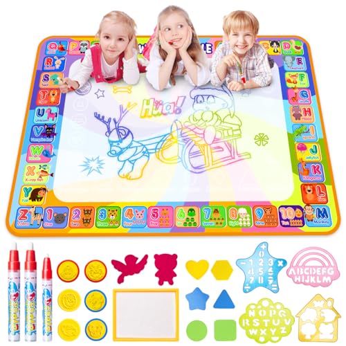 Aqua Magic Doodle Matte- Wasser Doodle Matte 100 * 70cm Kinder, Große Magic Malmatte mit...