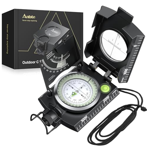 Anbte Kompass Militär mit Klinometer Professioneller Marschkompass IP65 Compass mit...