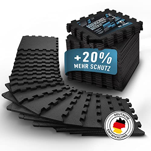 Veluris Bodenschutzmatte Fitness Matte [31x31cm] - 18 extra dicke Bodenmatten [20% mehr...