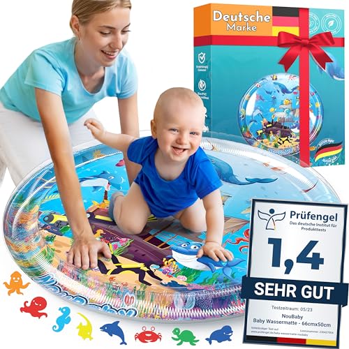 NouBaby® Wassermatte Baby BPA Frei XXL I Babymatte und Spielzeug ab 3, 6 und 9 Monate I...