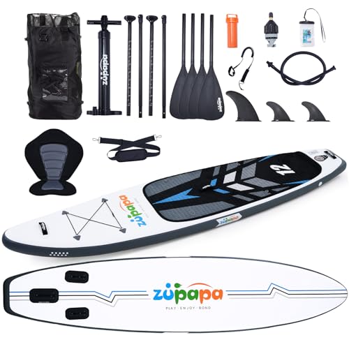 Zupapa 366cm Aufblasbare SUP Board Set| Stand Up Paddle Board mit Kajak Sitz | Komplettes...