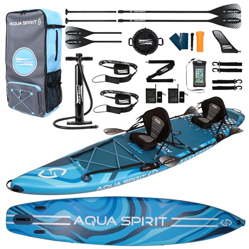 Aqua Spirit Aufblasbares Stand Up Paddle Board SUP Barracuda Kajak Paket | 10'6 x 31 x 6 |...