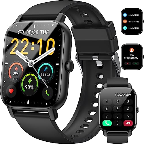 Smartwatch für Damen Herren, 1,85 Zoll Touchscreen Smart Watch mit Bluetooth Anrufe, IP68...