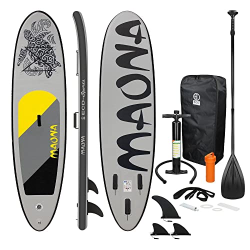 ECD Germany Aufblasbares Stand Up Paddle Board Maona | 308 x 76 x 10 cm | Grau | PVC | bis...