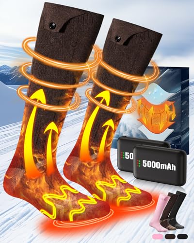 Beheizbare Socken, [Militärische Heizungs Experten] 2×5000mAh Wiederaufladbare Heated...