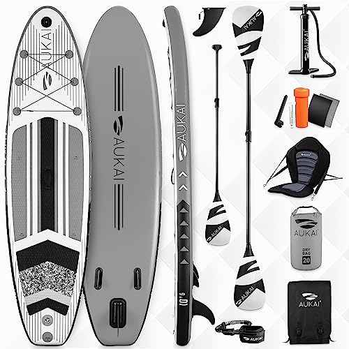 AUKAI SUP Board PRO | Aufblasbares Stand up Paddle Set | 320cm viele Modelle | 5 Jahre...