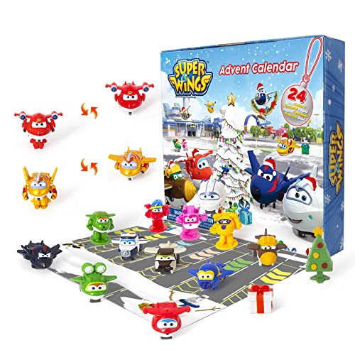 Super Wings Adventskalender mit 24 Überraschungsspielzeugen, Sammelfiguren, Zubehör und...