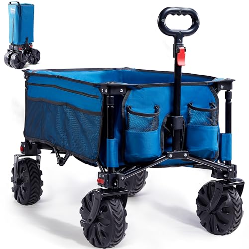 TIMBER RIDGE XXL Bollerwagen Faltbar Breite Reifen Strandwagen mit Seitentasche...