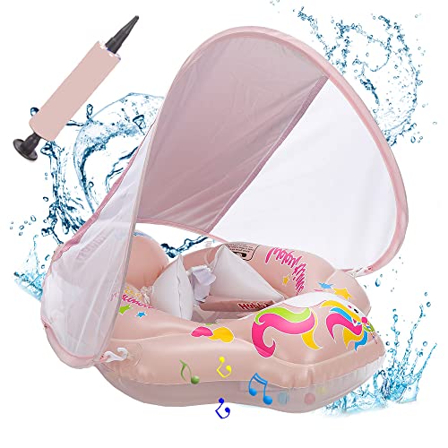 Baby Schwimmring mit abnehmbarem sonnendach,Schwimmhilfe verstellbare...