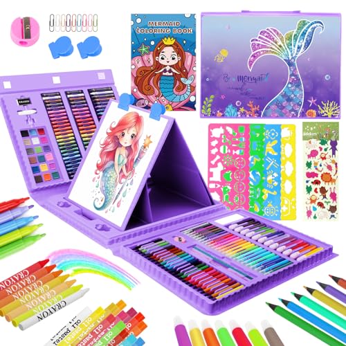 TCJJ Mermaid 208Pcs Meerjungfrau Kunstset für Kinder, Mädchen Zeichenset mit...