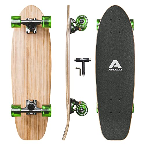 Apollo Mini-Longboard | Midi Cruiser als Komplett-Board, 70cm (30x8) | wendiges Kick Tail...