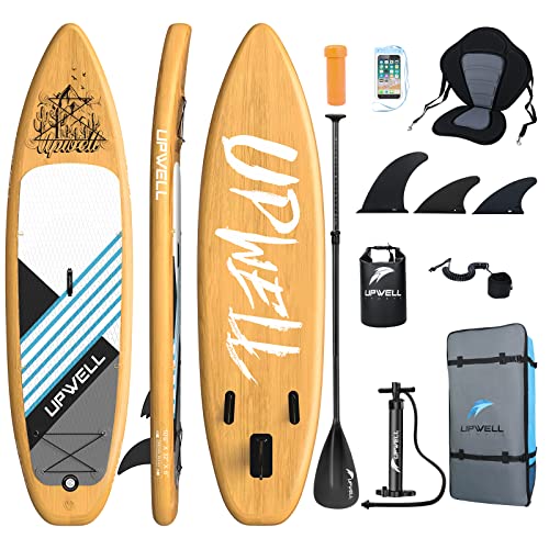 UPWELL 320x81x15cm Aufblasbares Paddle Board Sup - Stand Up Paddling Board mit Kajaksitz...