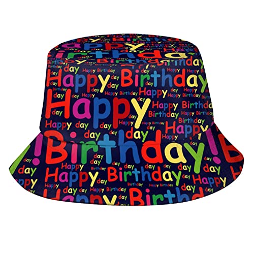 XVBCDFG Happy Birthday Bucket Hat Fischerhut Strand Reise Sonnenhut Outdoor Kappe für...