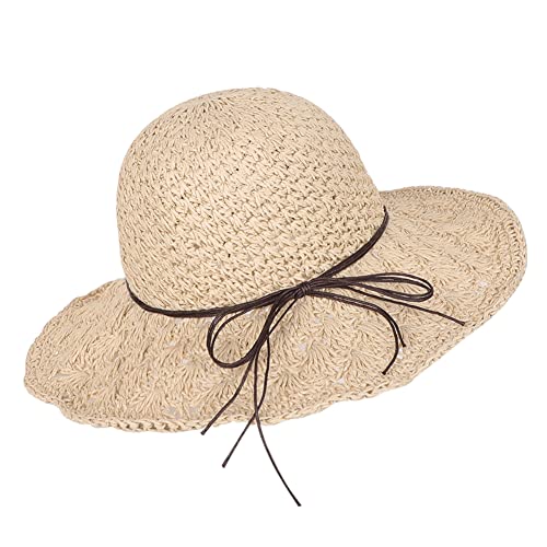 Qchomee Qchomee Damen-Strohhut, Damen-Sonnenhut, atmungsaktiv, Sommer, Sonnencreme,...