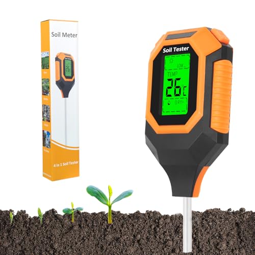 Caewous ph messgerät Erde, 4-in-1 Digital Plant bodenmessgerät with PH...