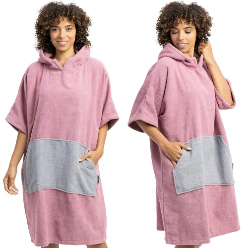 HOMELEVEL Badeponcho Unisex - Surf Poncho aus 100% Baumwolle - Tuch für Erwachsene -...