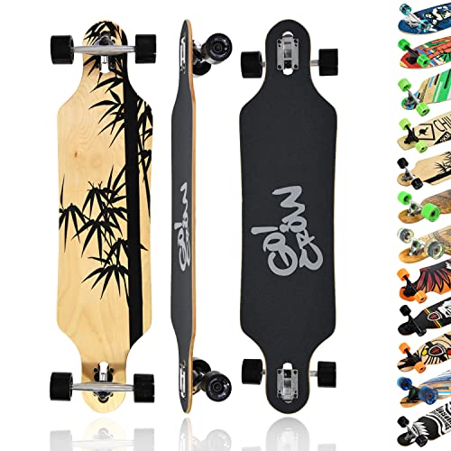 MAXOfit Longboard Crow No. 12 - Drop Through Board mit robustem Deck und mittelweichen...