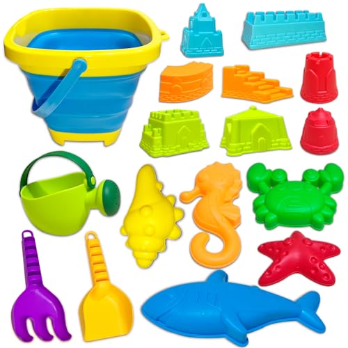 Sandspielzeug Set für Junge Mädchen, 17 Stück Strandspielzeug Kinder Beach Toy mit...