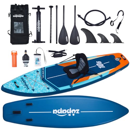 Zupapa 323cm Aufblasbare SUP Board Set| Stand Up Paddle Board mit Kajak Sitz | Komplettes...