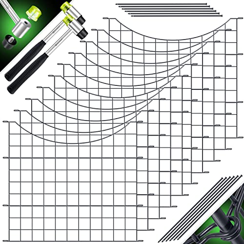 KESSER® Teichzaun Gartenzaun Steckzaun Komplettset Metall 10 Zaunelemente Inkl. 2x Hammer...