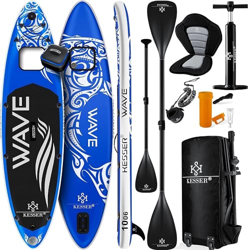 KESSER® SUP Board Aufblasbar Set mit Sichtfenster Stand Up Paddle Board Premium Surfboard...