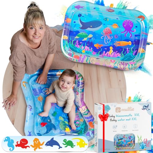 Mallie® Wassermatte Baby BPA Frei Wasserspielmatte (Blau 95x75 CM) XXL Türkis Blau -...