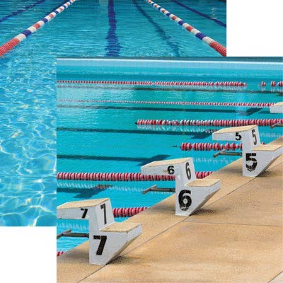 Reminisce Starting Blocks – Swim Team Scrapbook-Papier, 30,5 x 30,5 cm, 5 Blatt