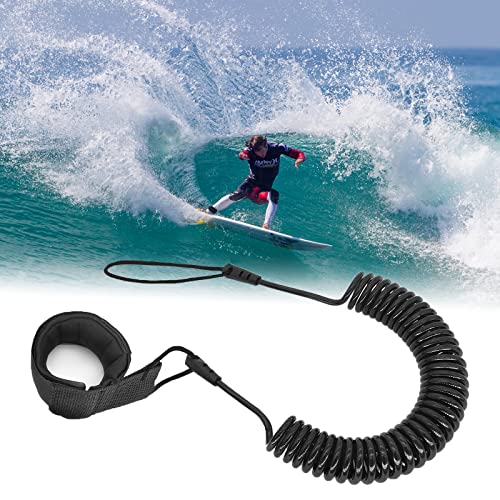 Ruikdly SUP Leash 5.5MM 10 Füße Aufgerollte TPU Paddle Leash SUP Surfing Coiled Leine...