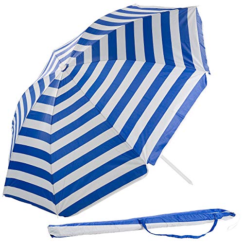 Royal Gardineer Strandschirm: 2-teiliger Sonnenschirm mit Sonnenschutz UV30+ und Tasche,...