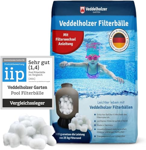 Veddelholzer Pool Filterbälle leichtestes Material für Beste Leistung ersetzt 25kg...