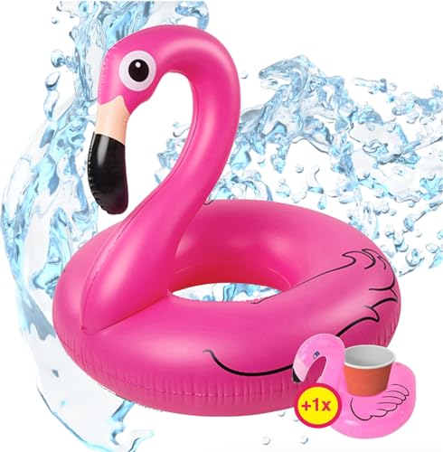 Flamingoring ca. 110 cm Schwimmring Flamingo aufblasbar Pool & Wasser mit je...