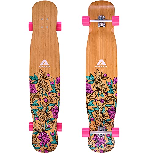 Apollo Dancer Longboard Paeonia, 46 x 9,5 Zoll, ABEC 9 Kugellager, stylische Longboards,...