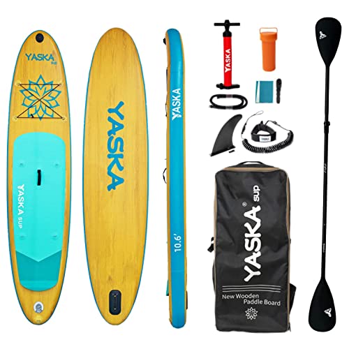 YASKA 10.6ft Aufblasbares Stand Up Paddle Board- SUP Board für alle Könnerstufen mit SUP...