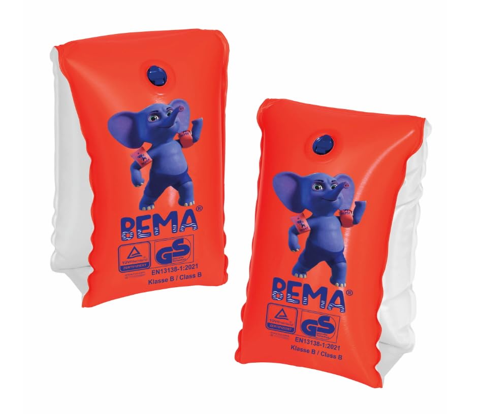 BEMA Original Schwimmflügel, orange, Größe 1, 30-60 kg/6-12 Jahre (1 Paar)