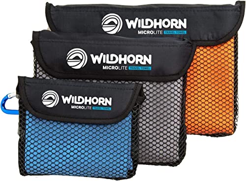 WildHorn Outfitters Microlite Reisehandtuch-Set für Camping, Wandern & Backpacking...