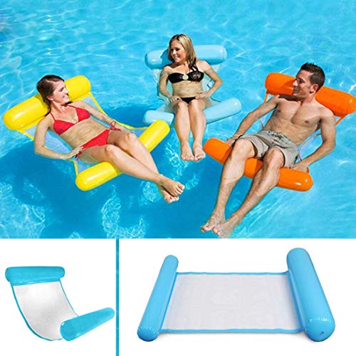 Sinwind Aufblasbares Schwimmbett, Wasser-Hängematte 4-in-1Loungesessel Pool Lounge...