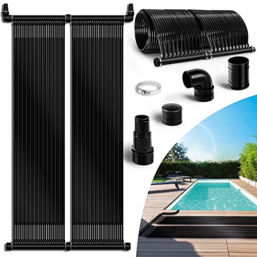 tillvex Pool Solarkollektor Set 76 x 300 cm | Solarheizung bis 12.000 l Wasserinhalt | Umweltfreundliches Erhitzen | Poolheizung Komplettset | Solarmatte