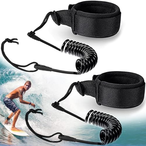 XSHAO® 2 Stück Sup Leash, 5.5MM 10 Füße Surfboard Leash mit Fußschlaufe...