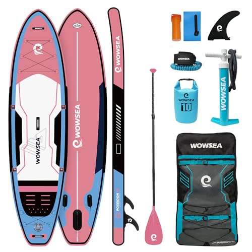 WOWSEA Poseidon P1 Aufblasbares Paddle Board, Langlebiges und Stabiles Touren Paddelboard,...