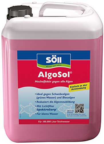 Söll 80427 AlgoSol, 5 l - hocheffektive Teichpflege gegen Algen im Teich - Algenmittel...