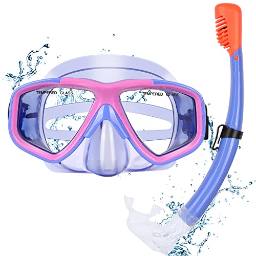 KUYOU Taucherbrille Kinder mit Schnorchel Schnorchelset Schwimmbrille Schnorchelmaske 7-13...