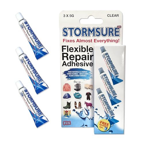 Stormsure Flexibler Reparaturkleber: 3 x 5 g transparenter Kleber – äußerst...