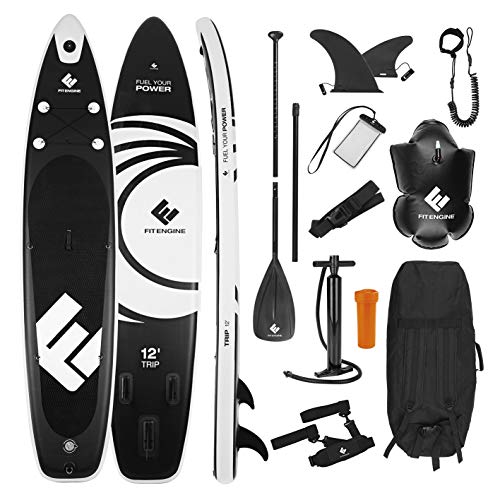FitEngine SUP Allrounder 12' - 365 cm | Umfangreiches Stand-up-Paddle-Board Set inkl....