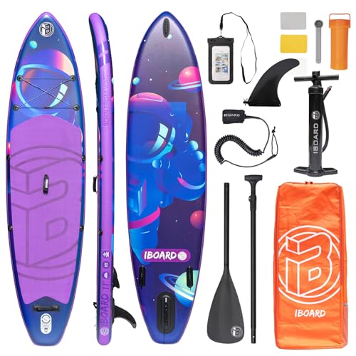 iBOARD Aufblasbare Stand-Up-Paddle-Boards 28,9 x 83,9 x 15,2 cm mit dickem, hervorragendem...