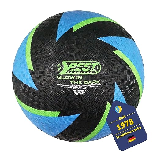 Best Sporting Barfuß Fußball Glow in The Dark I Leichter Ball Größe 5 I schwarz-Blauer...