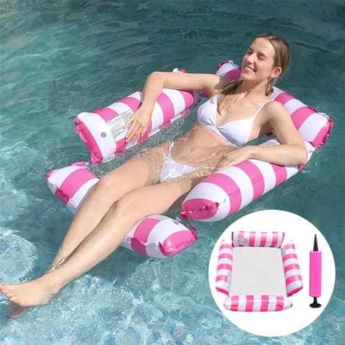 Luftmatratze für den Pool, 4-in-1 aufblasbares Wasserspielzeug, Poolzubehör,...