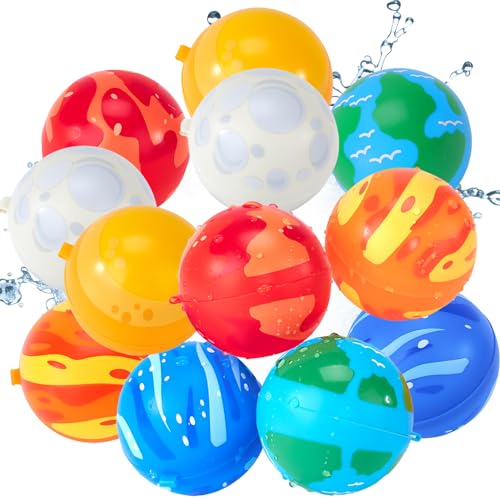 12 Stück Wasserbomben Wiederverwendbar Selbstschließend, Wasserballons Wasserspielzeug...