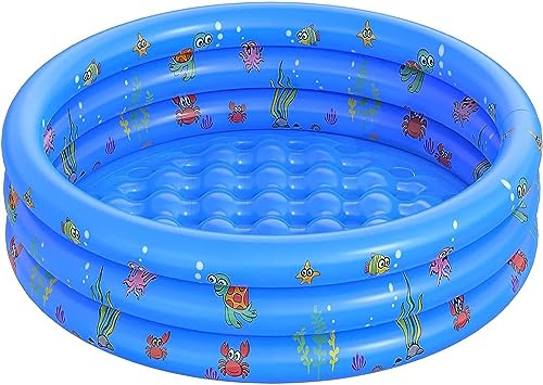 LATERN Planschbecken für Kinder, 100CM x 40CM Aufblasbar Baby Schwimmbad 3 Klingeln PVC...